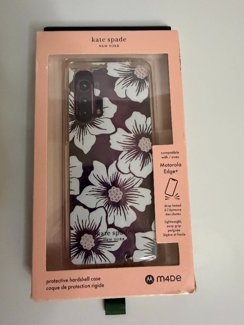 Kate Spade Hard Case for Motorola Edge+ (2020) - Hollyhock Floral Clear/Cream